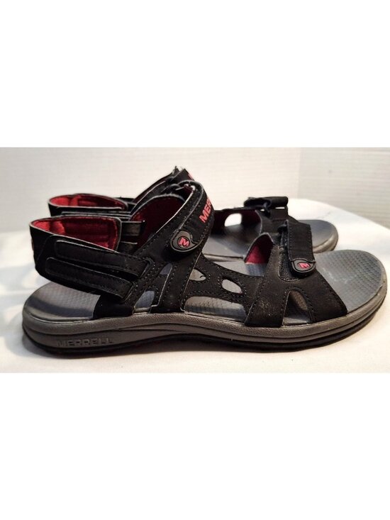 Merrell Shoes - Merrell Womens Black & Red Adjustable Strap Sandals Size 8 US Comfortable Perfor